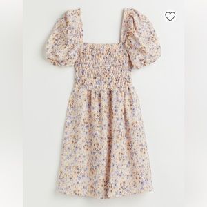 H&M floral smock puffed sleeve dress NWT